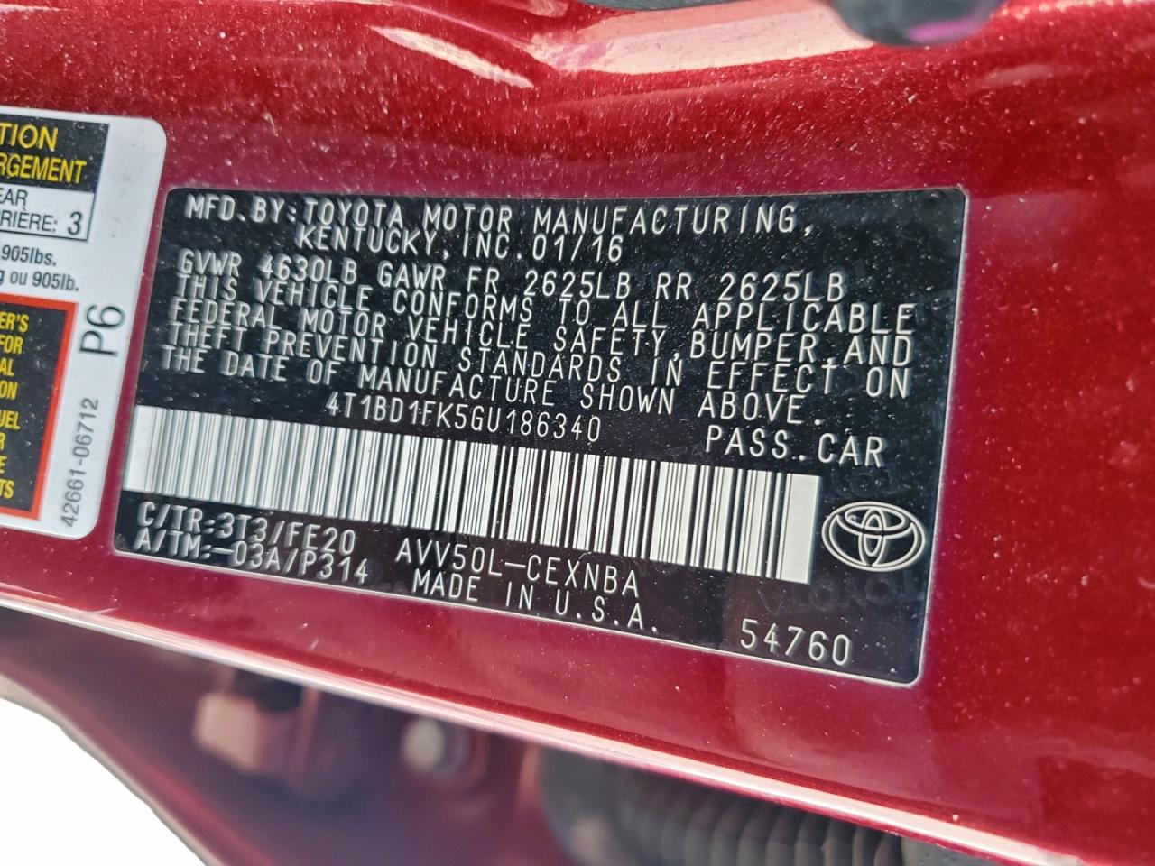 2016 TOYOTA CAMRY HYBRID photo 23