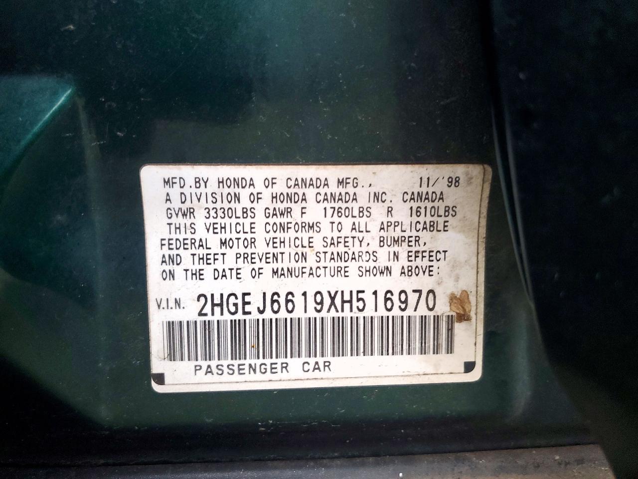 1999 HONDA CIVIC BASE photo 12
