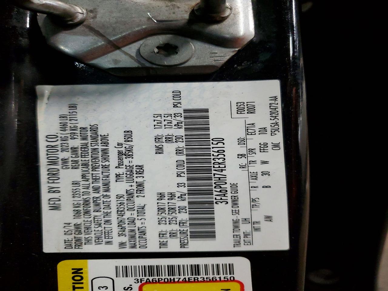 2014 FORD FUSION SE photo 34