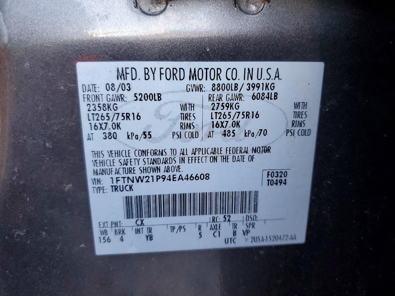 2004 FORD F250 SUPER DUTY photo 12