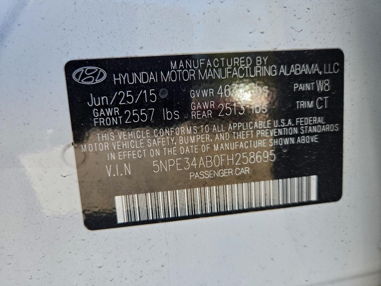 2015 HYUNDAI SONATA SPORT photo 12