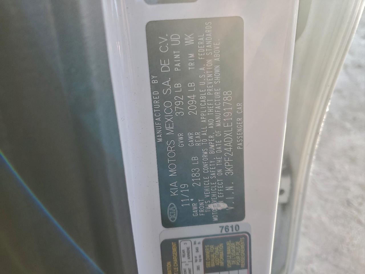 2020 KIA FORTE FE photo 37