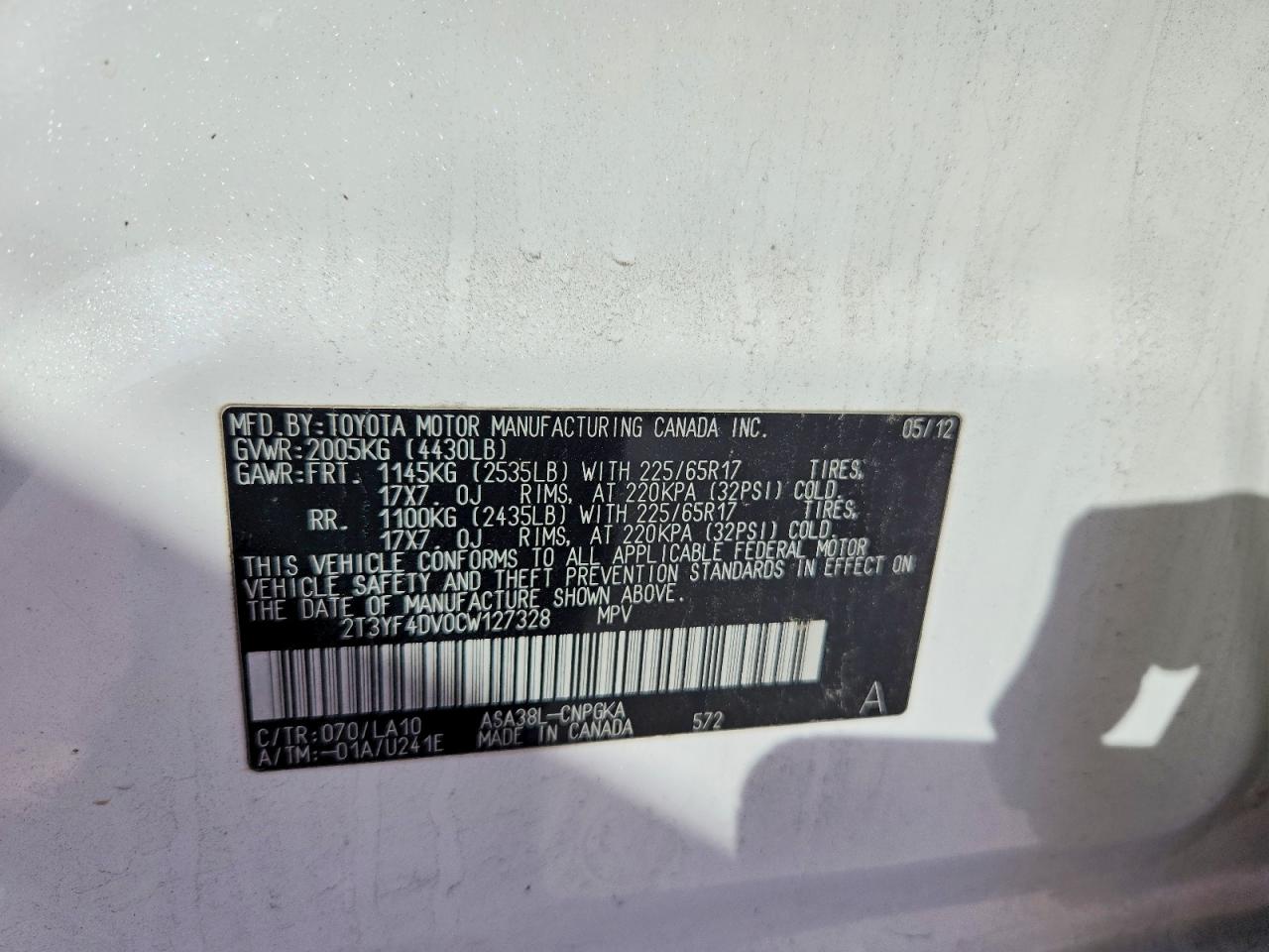 2012 TOYOTA RAV4 LIMITED photo 13