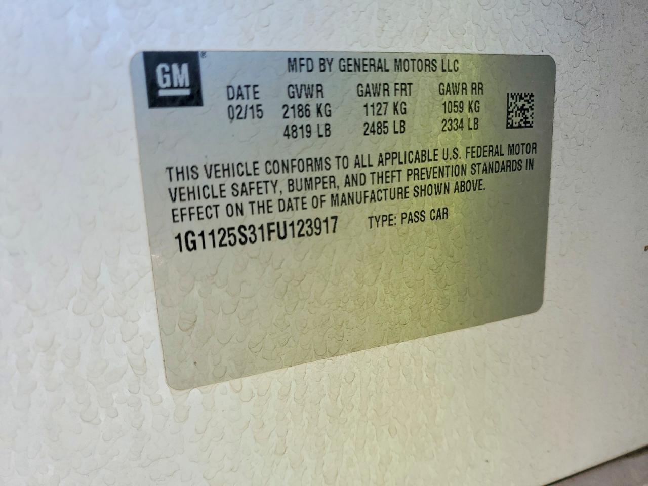 2015 CHEVROLET IMPALA LT photo 12