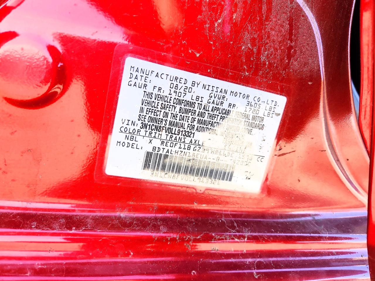 2020 NISSAN VERSA SR photo 12