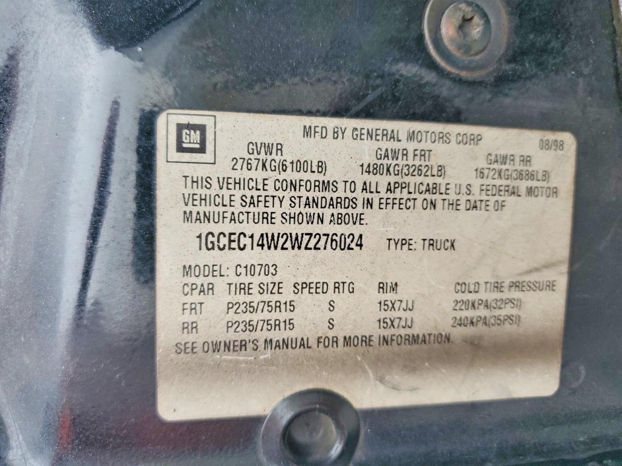 1998 CHEVROLET GMT-400 C1500 photo 34