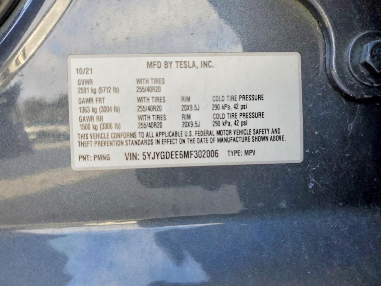 2021 TESLA MODEL Y photo 12