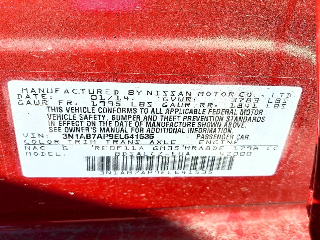 2014 NISSAN SENTRA S photo 12
