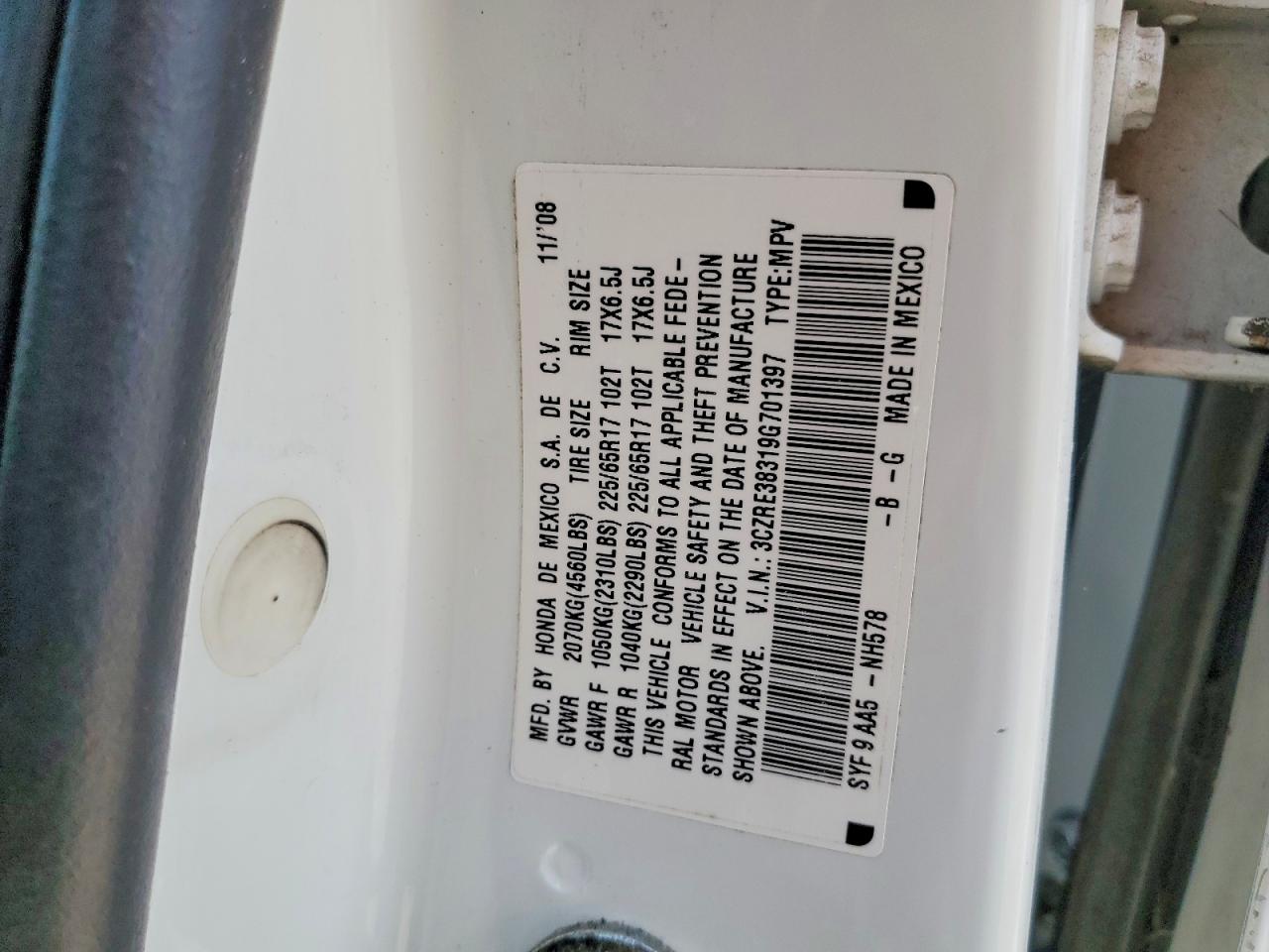 2009 HONDA CR-V LX photo 14