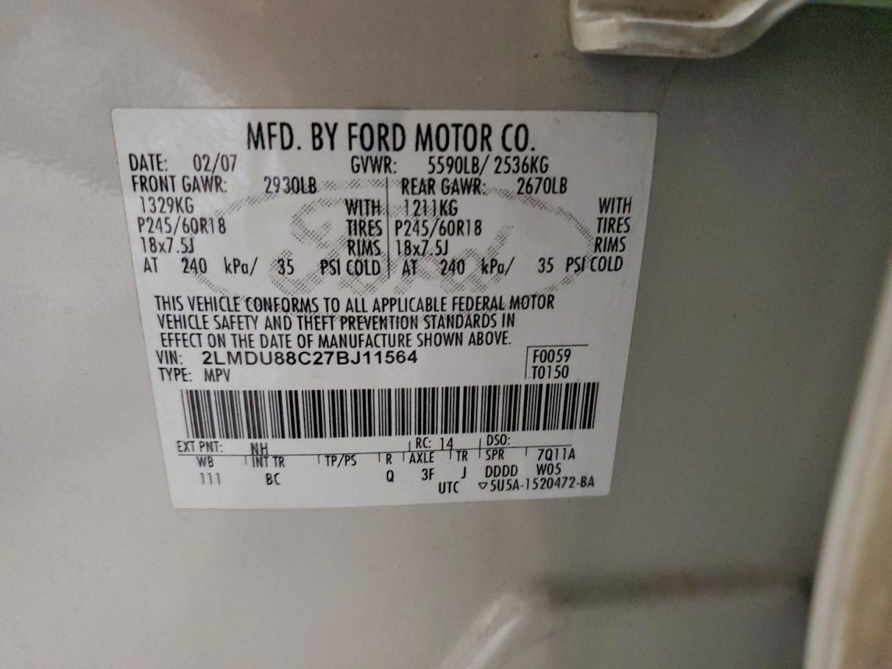2007 LINCOLN MKX photo 13