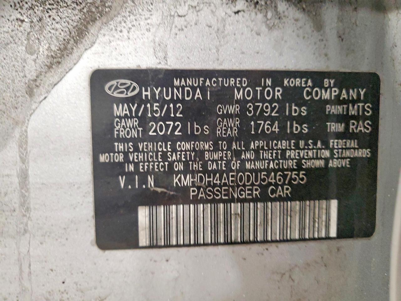 2013 HYUNDAI ELANTRA GLS photo 12