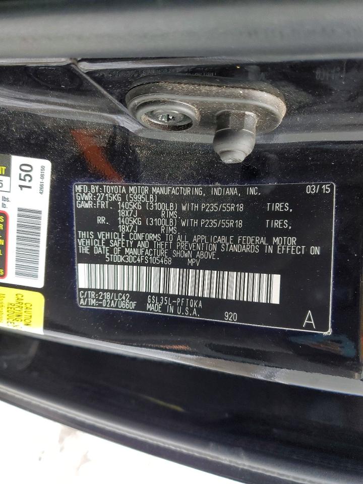 2015 TOYOTA SIENNA XLE photo 13