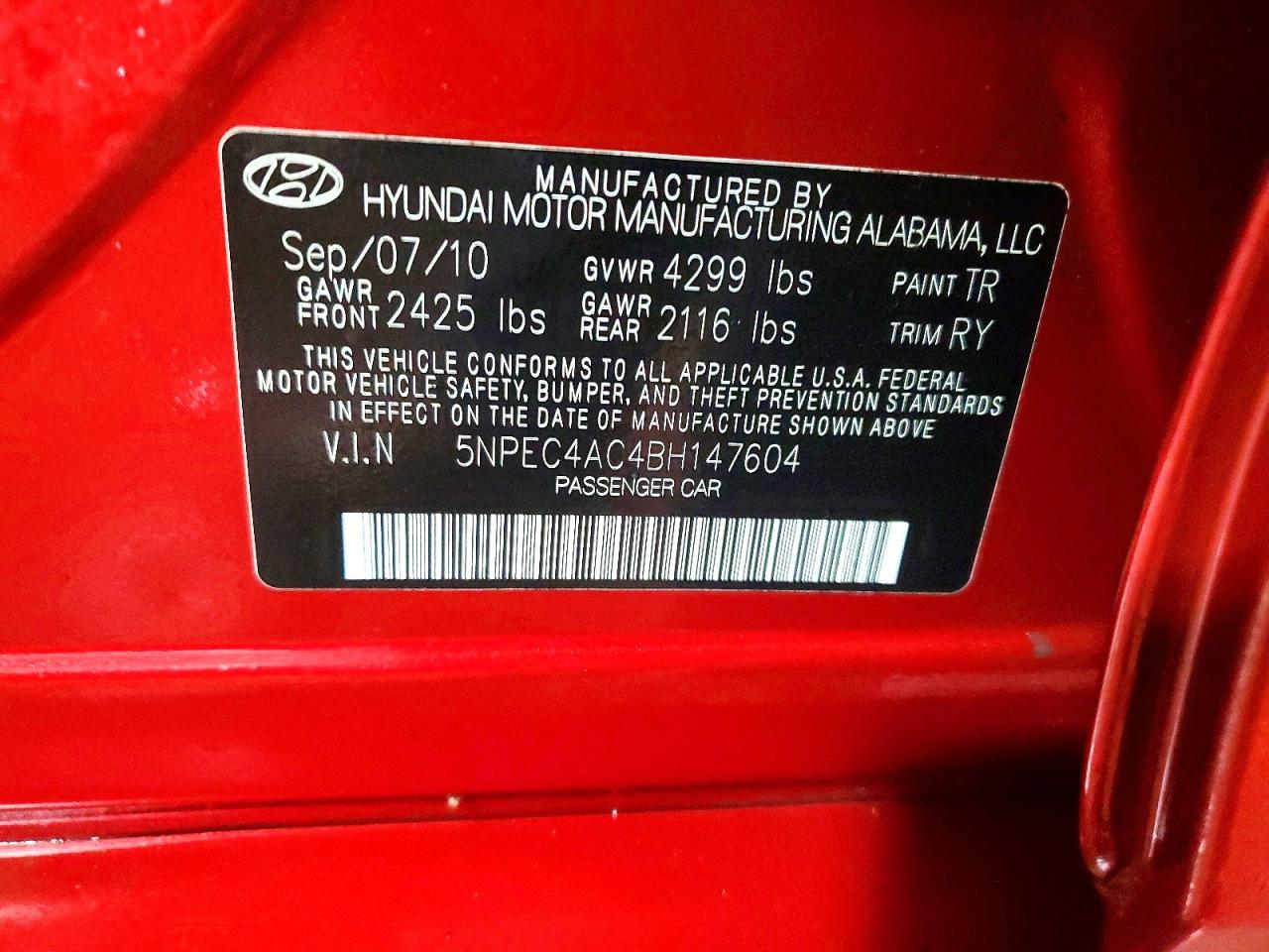 2011 HYUNDAI SONATA SE photo 12