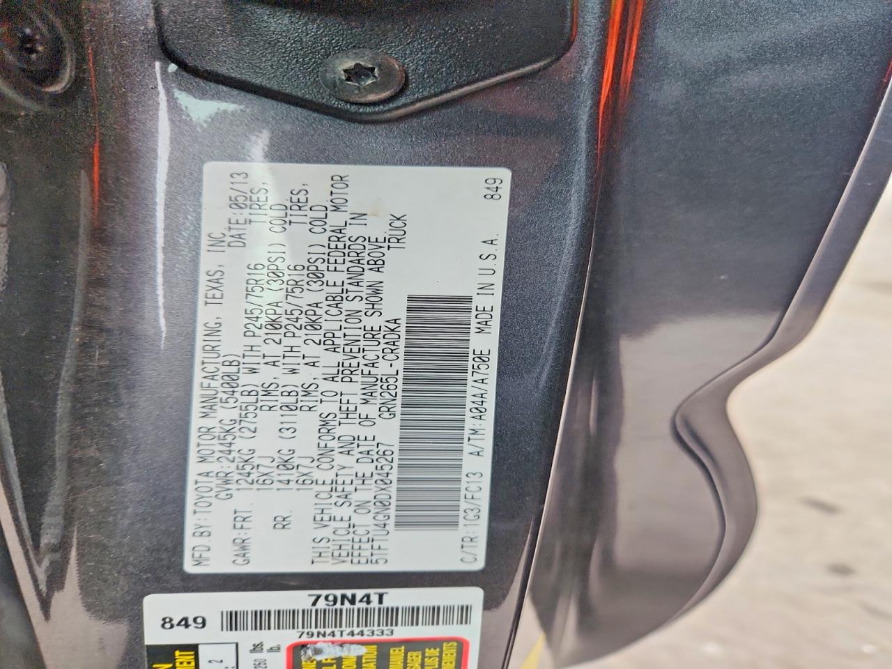 2013 TOYOTA TACOMA PRERUNNER ACCESS CAB photo 12