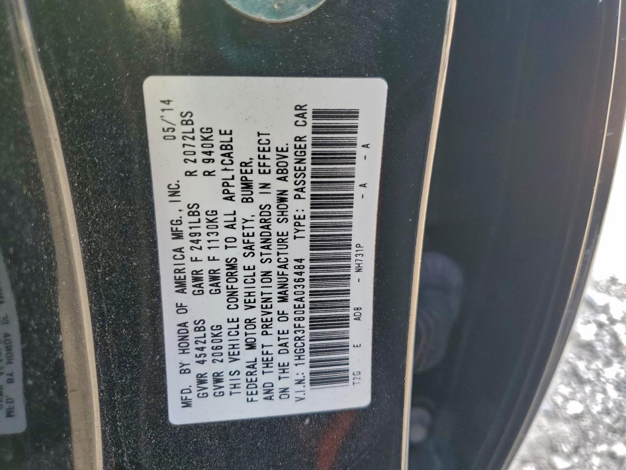 2014 HONDA ACCORD EXL photo 13