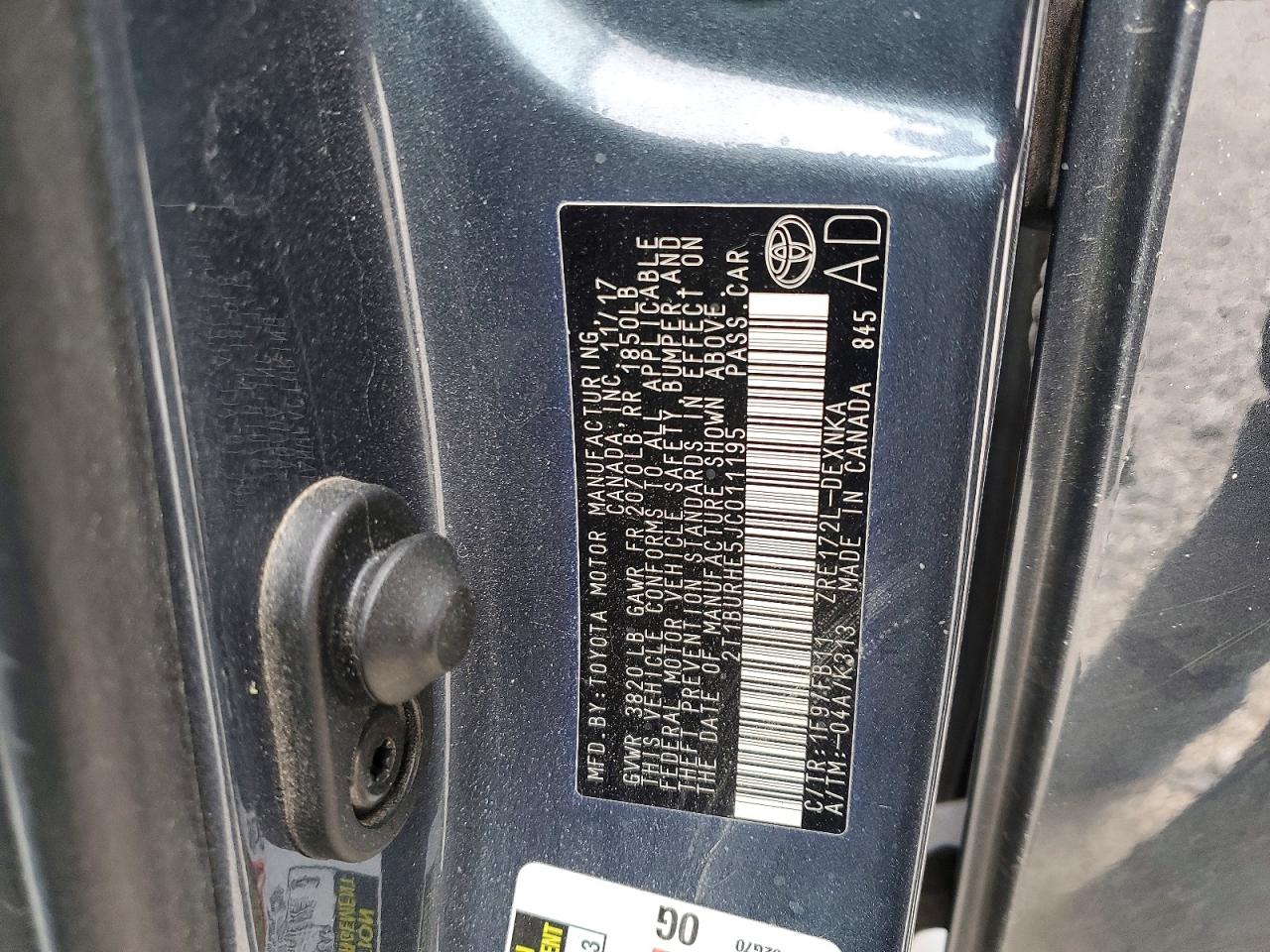2018 TOYOTA COROLLA L photo 13