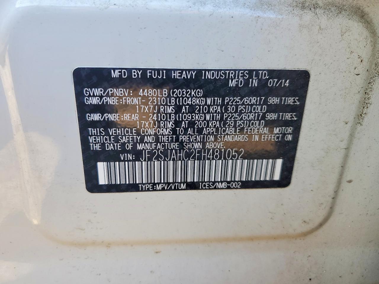 2015 SUBARU FORESTER 2.5I LIMITED photo 13