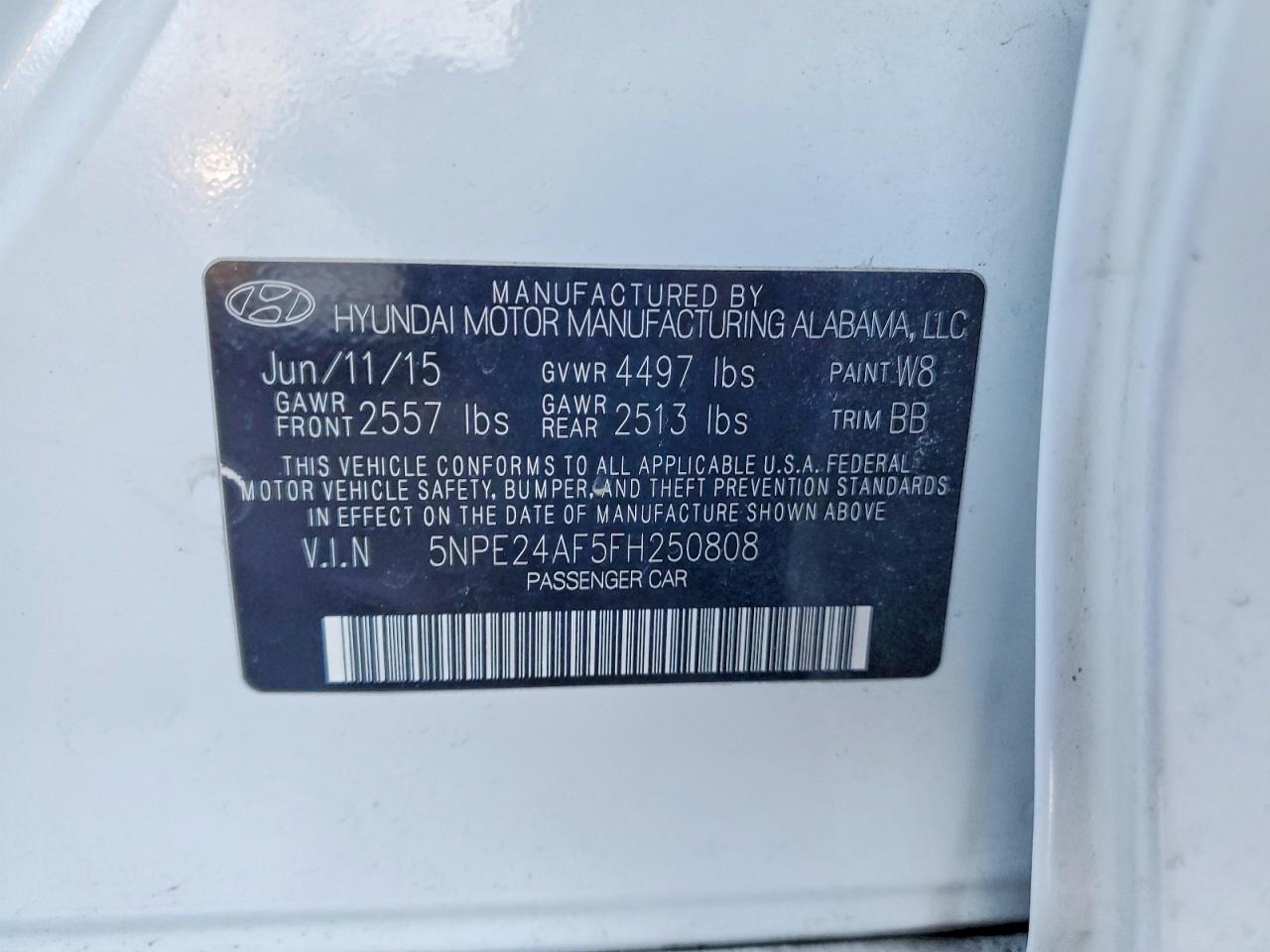 2015 HYUNDAI SONATA SE photo 34