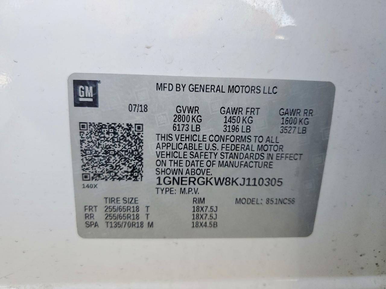 2019 CHEVROLET TRAVERSE LT photo 13