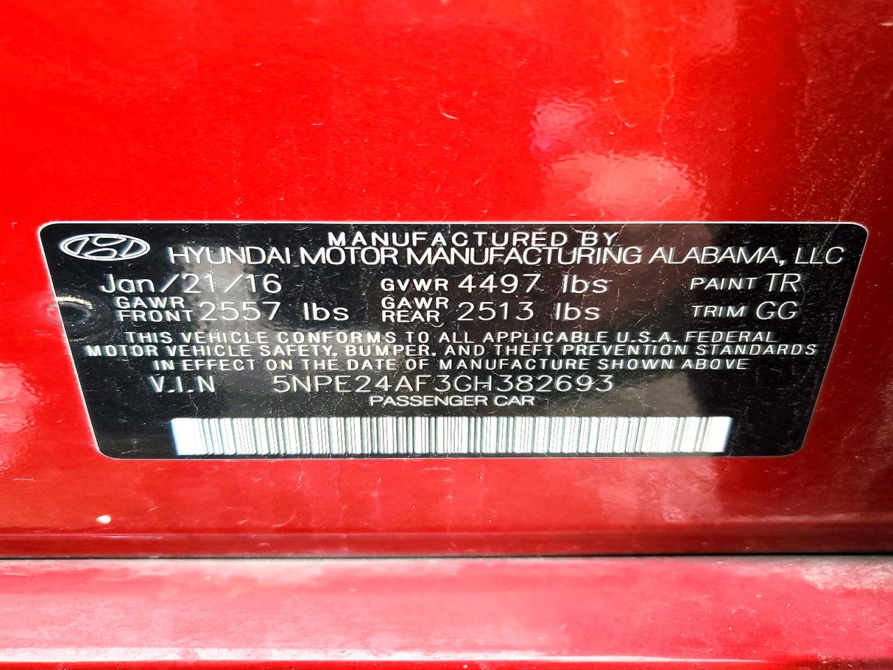 2016 HYUNDAI SONATA SE photo 12