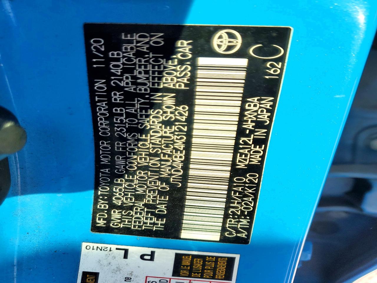 2021 TOYOTA COROLLA SE photo 13