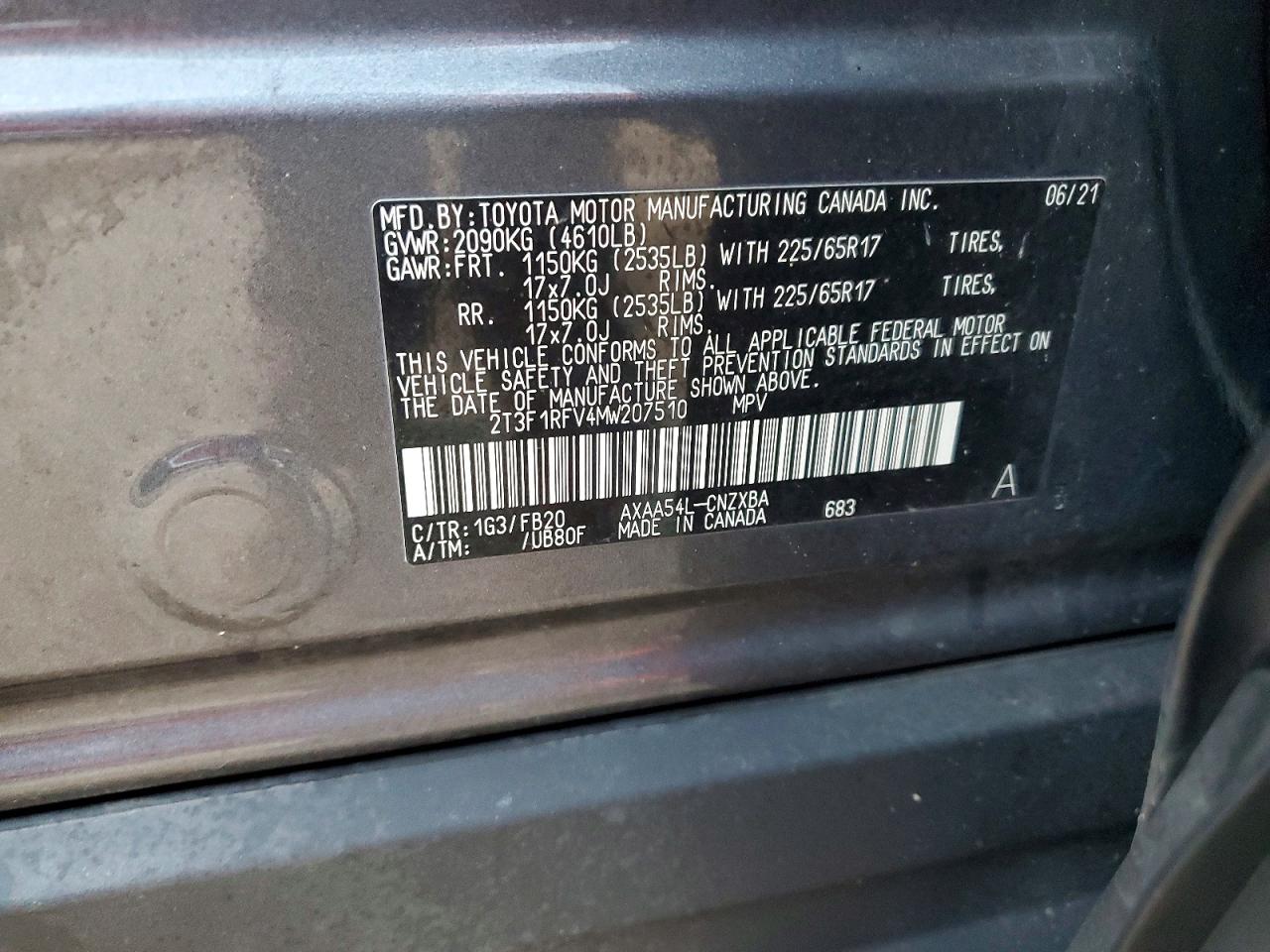 2021 TOYOTA RAV4 LE photo 13