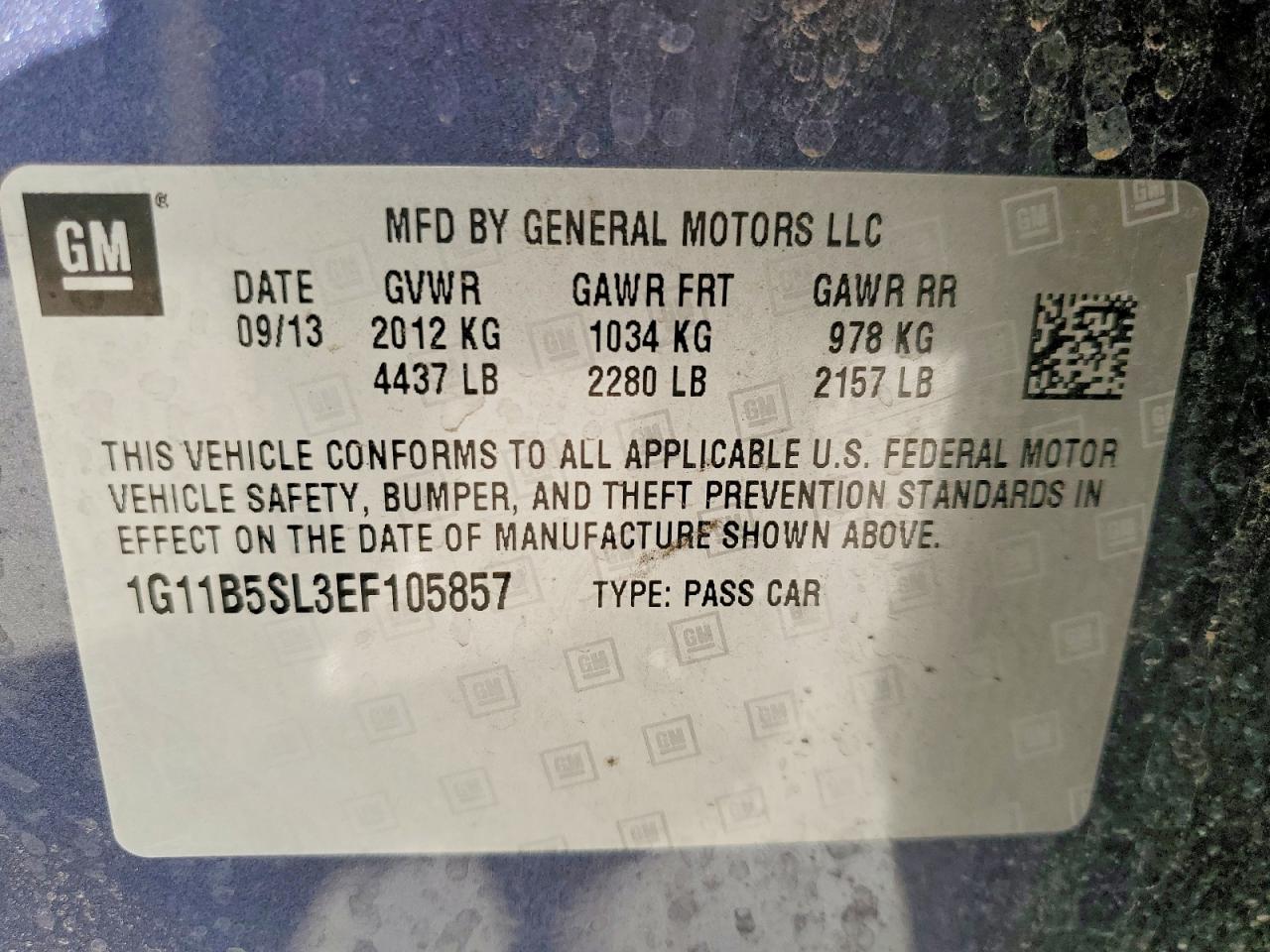 2014 CHEVROLET MALIBU LS photo 12