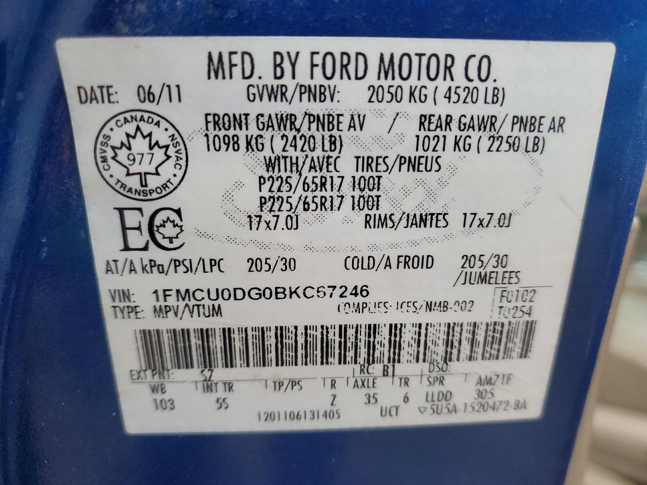 2011 FORD ESCAPE XLT photo 14