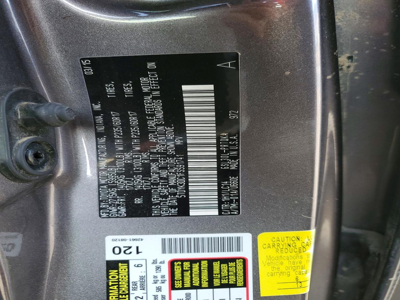 2015 TOYOTA SIENNA XLE photo 13