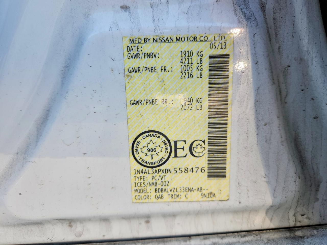 2013 NISSAN ALTIMA 2.5 photo 13