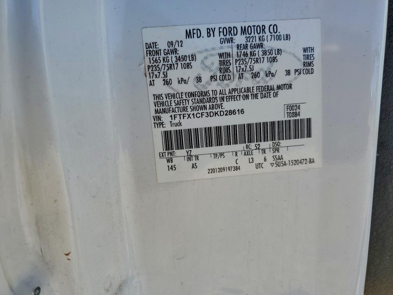 2013 FORD F150 SUPER CAB photo 12
