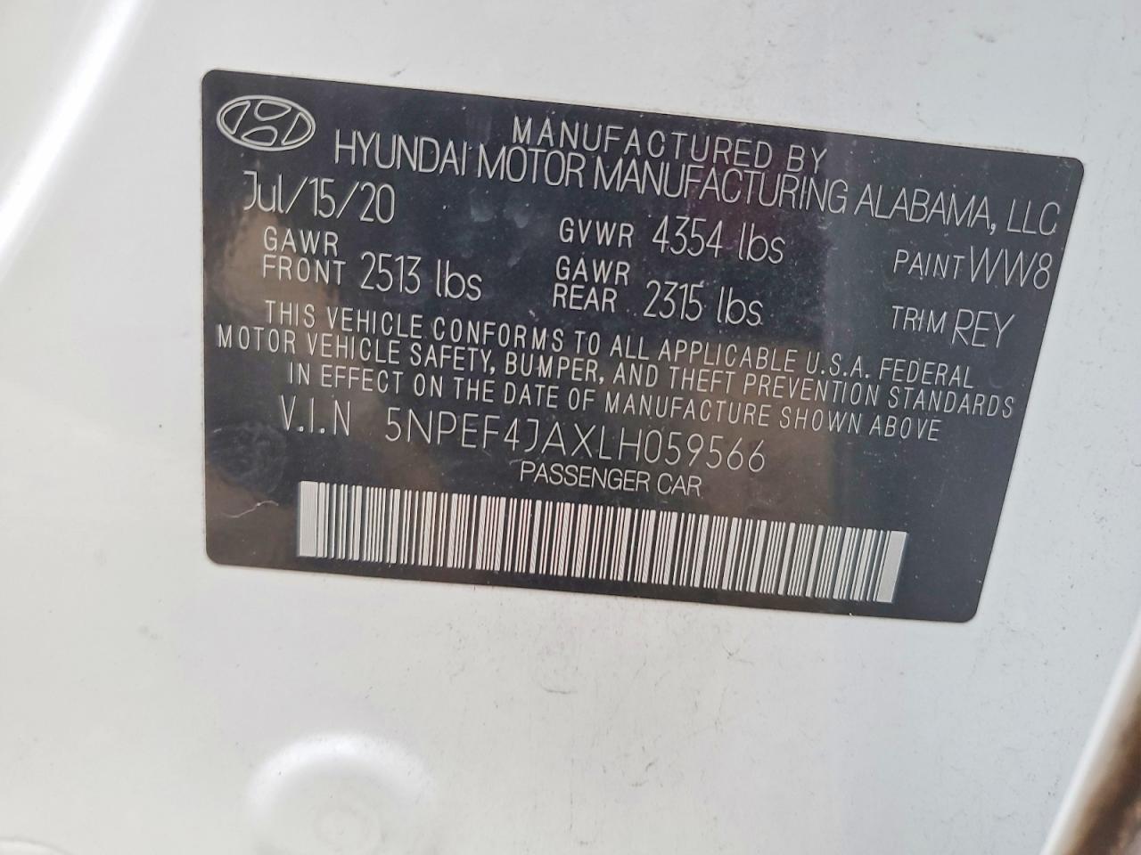 2020 HYUNDAI SONATA SEL photo 12