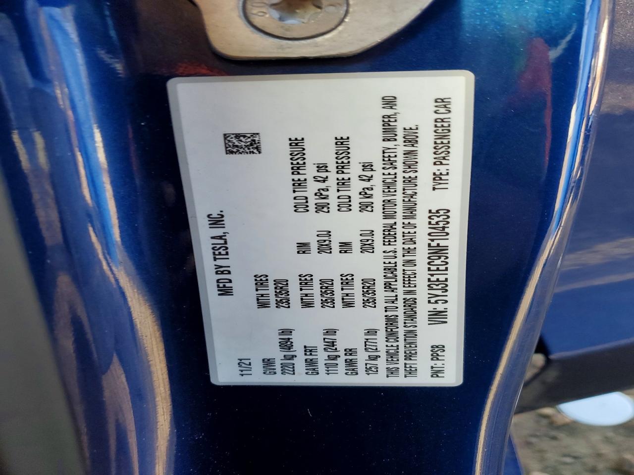 2022 TESLA MODEL 3 photo 13