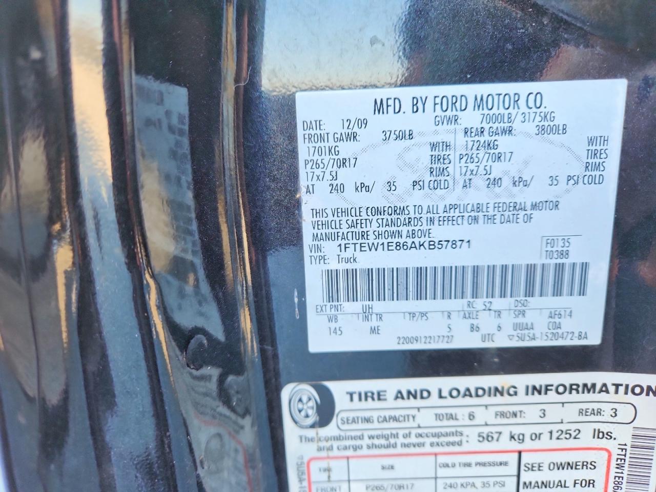 2010 FORD F150 SUPERCREW photo 12