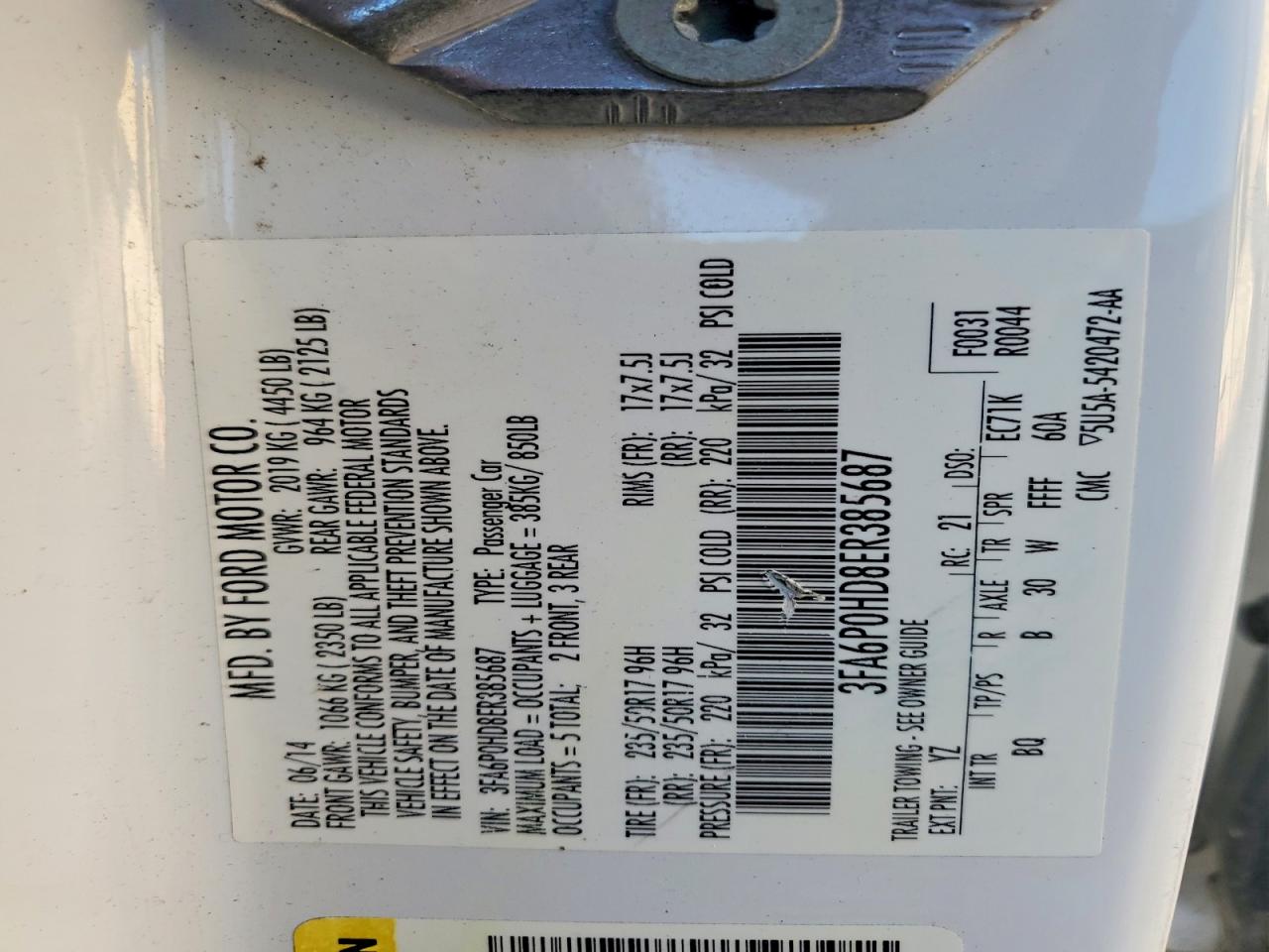 2014 FORD FUSION SE photo 12