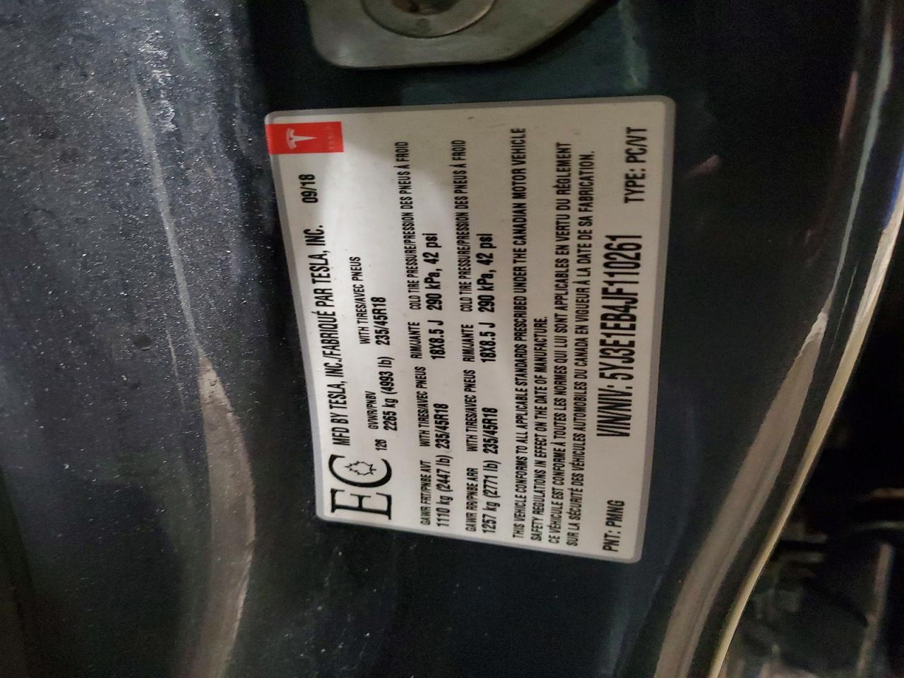 2018 TESLA MODEL 3 photo 12