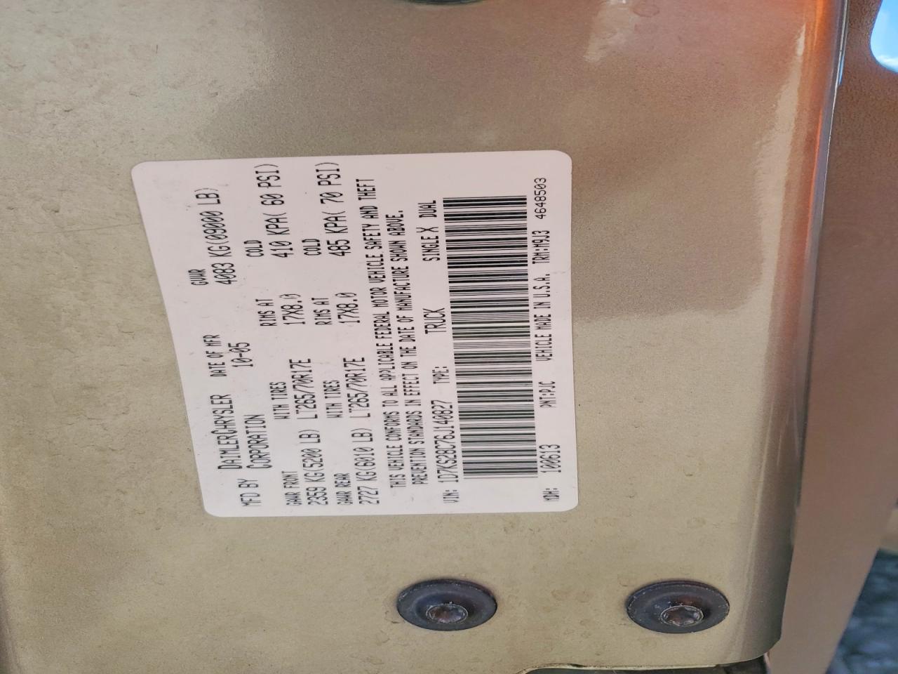 2006 DODGE RAM 2500 ST photo 12