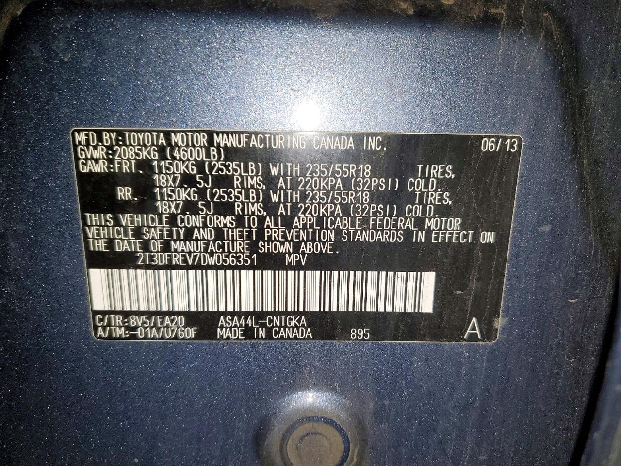2013 TOYOTA RAV4 LIMITED photo 13