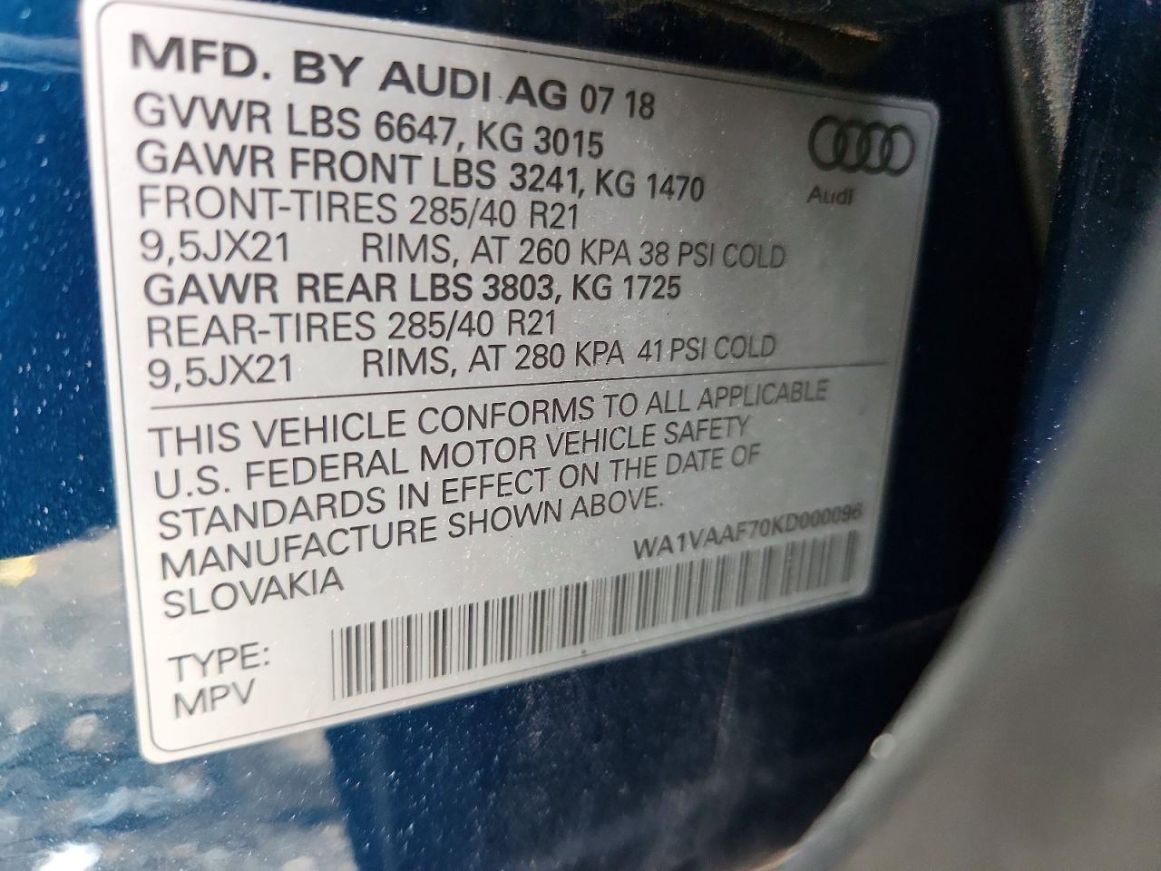 2019 AUDI Q7 PRESTIGE photo 14