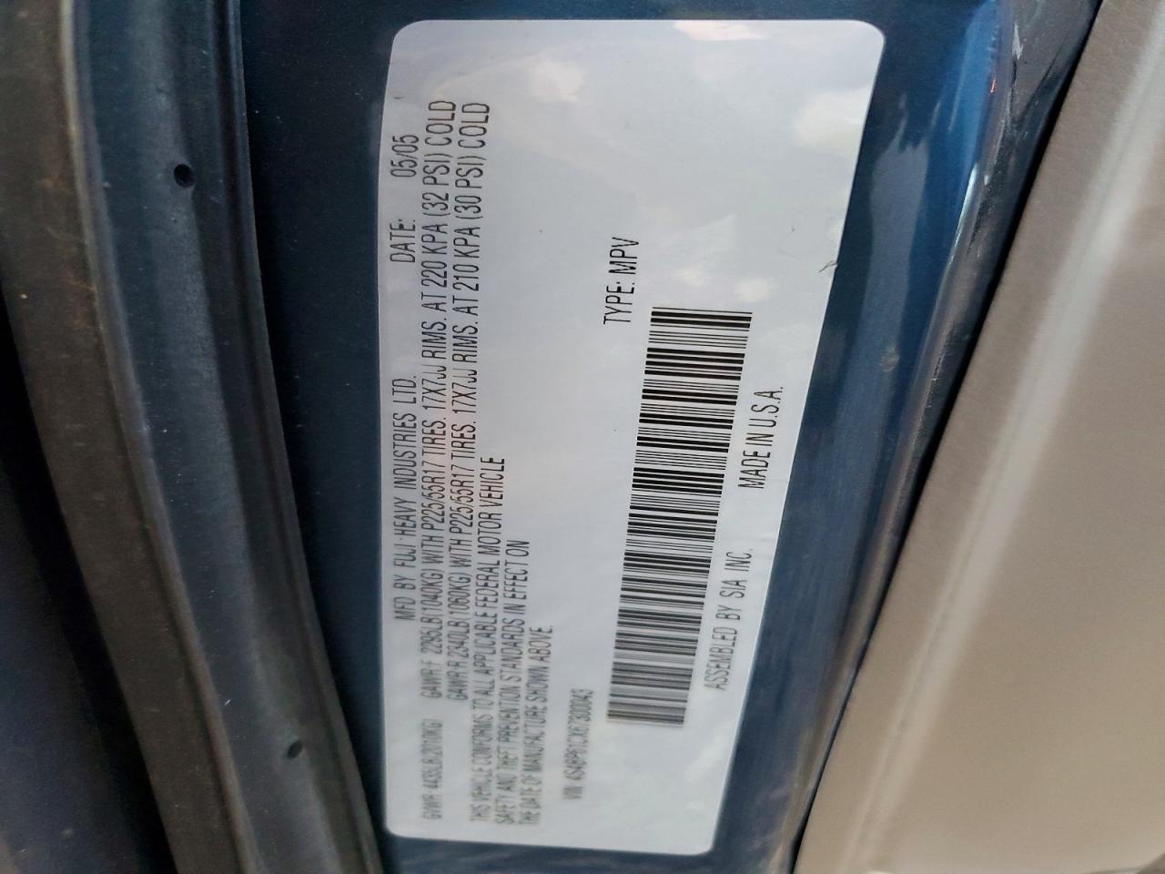 2006 SUBARU LEGACY OUTBACK 2.5I photo 12