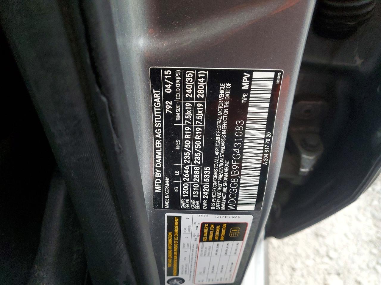 2015 MERCEDES-BENZ GLK 350 4MATIC photo 25