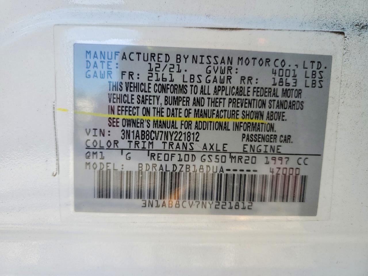2022 NISSAN SENTRA SV photo 12