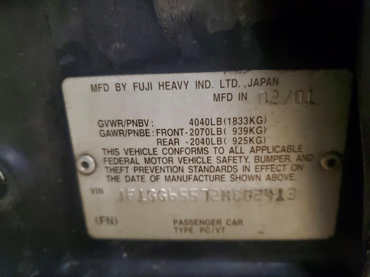 2002 SUBARU IMPREZA TS photo 25