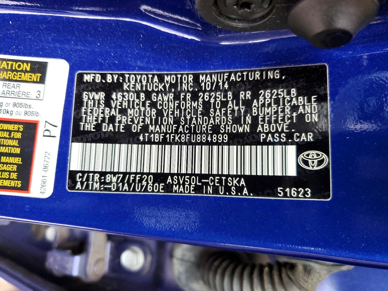 2015 TOYOTA CAMRY LE photo 13