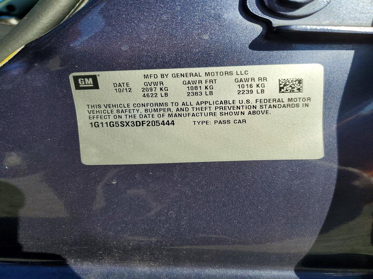 2013 CHEVROLET MALIBU 3LT photo 12