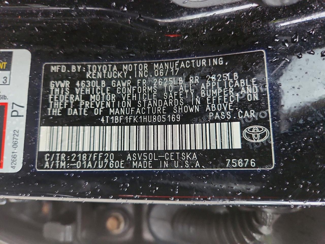 2017 TOYOTA CAMRY LE photo 34