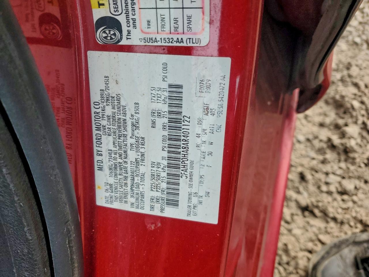 2010 FORD FUSION SE photo 23