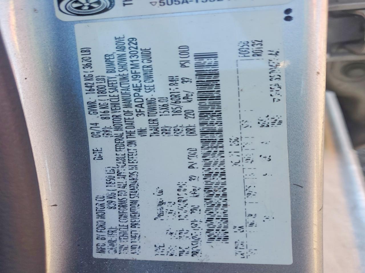 2015 FORD FIESTA SE photo 12
