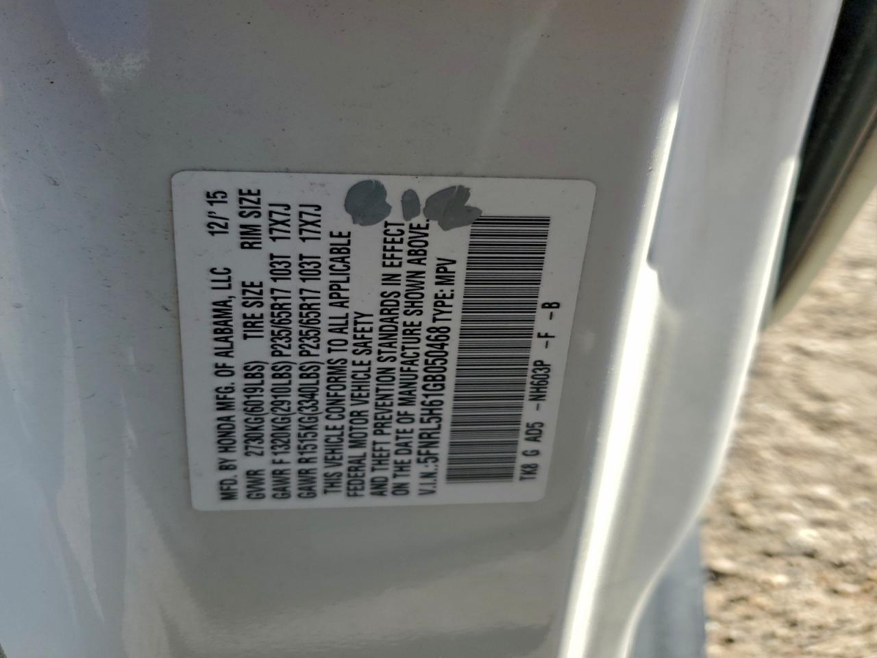 2016 HONDA ODYSSEY EXL photo 27