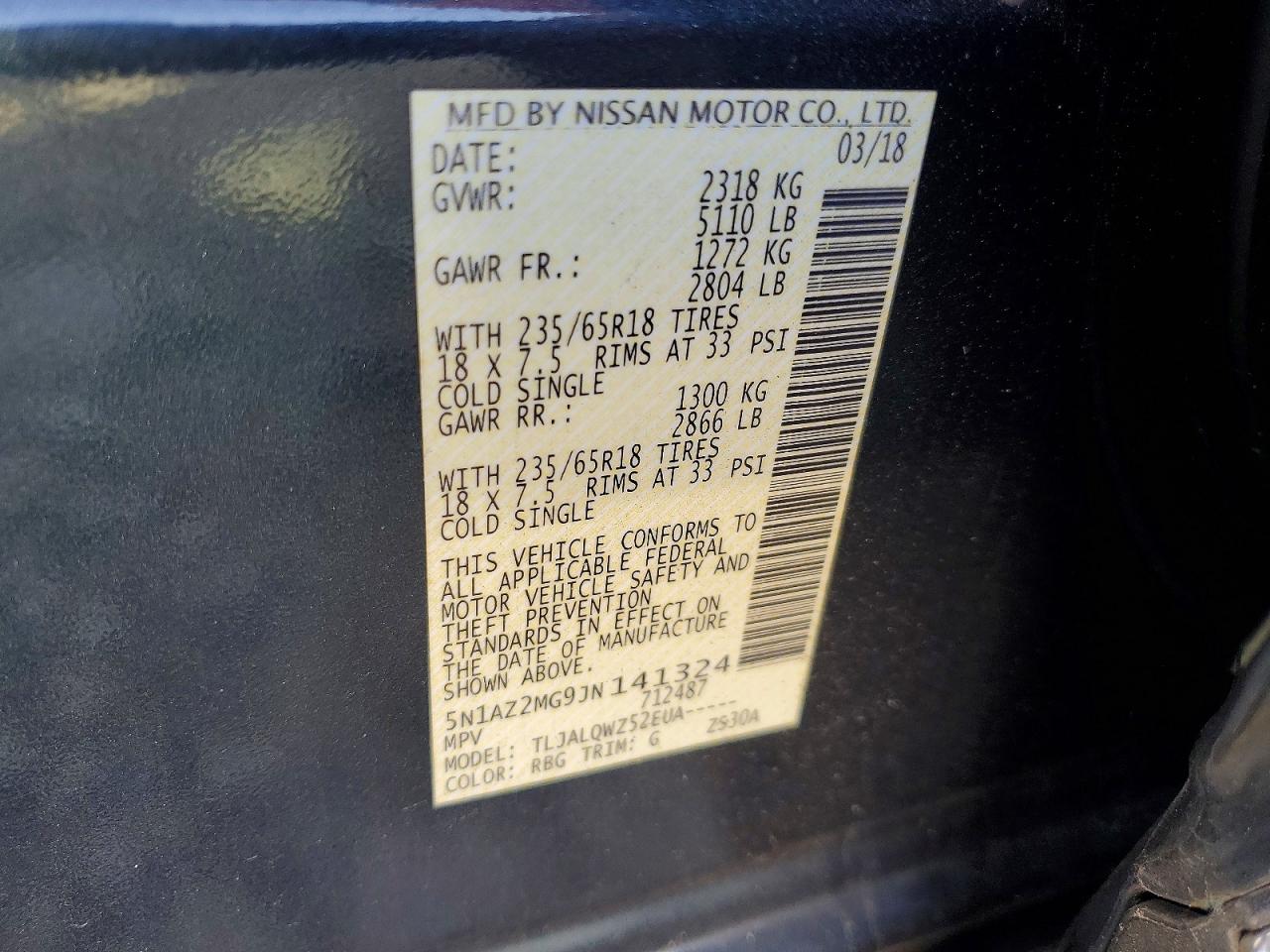 2018 NISSAN MURANO S photo 13